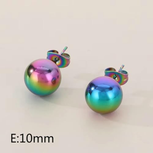 3/4 Pairs Stainless Steel Ball Stud Earrings, High Polished Round Ball Earrings Set for Women & Men 4-10mm - color: Multicolor