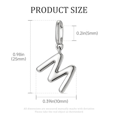 OVRUNS Initial Charm for Women Letter Bracelet Necklace Charms With Clasp | Alloy,nickel,safe for sensitive skin,Pendant with install clasp,fits bracelets with necklaces,great for gift - color: Silver, style: Letter D