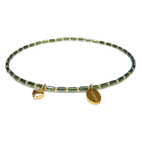 Womens Hematite Anklet, Handmade Foot Chain, Elastic Beach Chakra Jewelry - color: Ank-6