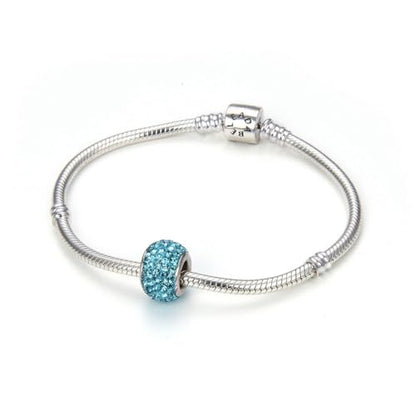 Adabele 1pc Solid 925 Sterling Silver Jan-Dec Birthstone Bead Charm - color: March
