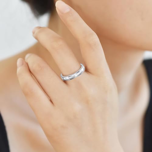 Vakki 4mm 6mm Womens Rose Gold Tungsten Carbide Ring with Mother of Pearl Shell/Marble Inlaid Wedding Band Comfort Fit Size 5-12 - color: B-4mm-Mother of Pearl & Silver