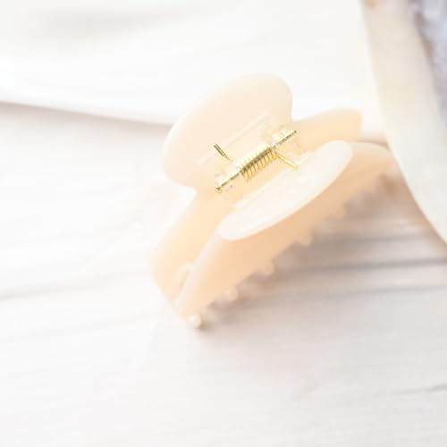Handmade Celluloid Acetate French Design Barrettes Tortoise Shell Claws Hair Claw Luxury Fashion Accessories Hair Clip for Women (cream white) - color: cream white