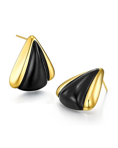 SNGIA18K Gold Plated Dangle Textured Ribbed Irregular Large Leaf Statement Earrings for Women by SNGIA, Handmade Dramatic Geometric Trendy Summer Drop Leaf Flower Jewelry Gifts, Bold Beachy Vintage Plant Fashion Drop Accessories, Vintage Nickle Free Flora