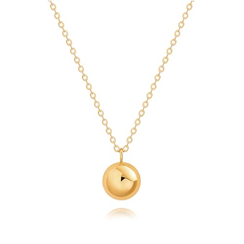 PEARLADA 18k Gold Plated Chain Long Necklace, Boho Sweater Necklace for Women, Geometric Pendant Y Necklace - color: Ball