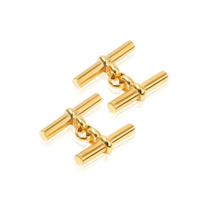 LeCalla 925 Sterling Silver Men's Cufflink | Silver Cufflinks For Men Jewelry | 14K Gold-Plated Cufflinks Business Wedding Shirt Accessories Gift for Son, Father, Husband - style: Gold-Plated T-Bar with Customized Box