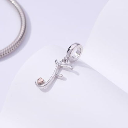 Letter Charms for Pandora Bracelets 925 Sterling Silver Alphabet Initial Charms Bead Jewelry Gift for Women - style: Initial F