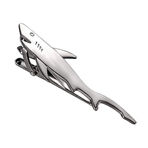 Yoursfs Novelty Marine Animals Tie Clip for Men Shark Whale Unique Cool Personalized Business Tie Bar Pin Jewelry for Valentine's Day Gifts - style: Grey Shark