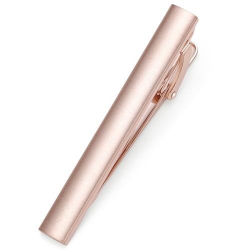 HONEY BEAR 5cm/5.4cm/6cm Mens Tie Clip Bar for Normal Size Steel Business Wedding Gift 1.97"/2.12"/2.36" - style: 5.4cm Brushed Rose Gold Vertical