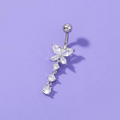 Briana Williams Belly Button Ring Belly Rings Belly Button Piercing Gold Belly Button Ring for Women Clicker Belly Ring Belly Piercing Stainless Steel 14g 10mm Blley Navel Rings Piercing Jewelry - color: C1 -4pcs, silver