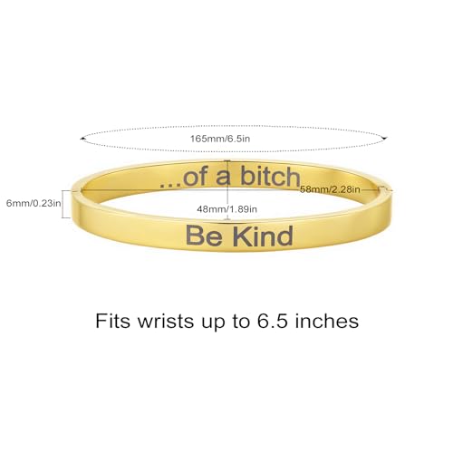 Inspirational Christian Bracelet for Women, Oval Engraved Bible Verse Love Bangle Cuff, Faith Scripture Jewelry, Religious Encouragement Gift for Mom Daughter Sister Friend - color: Be Kind-Oval Bangle Gold