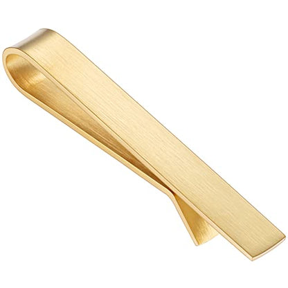 HAWSON 2 inch Tie Clips for Men-Skinny Tie Bar Tie Set for Wedding Anniversary Business and Best Gift for Dad Husband Brother - color: 1 PCS - Brush Gold