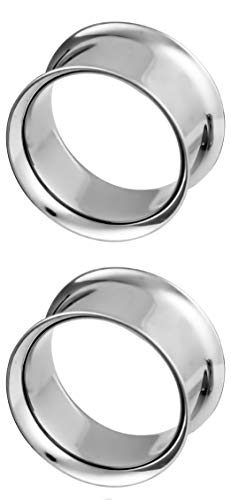 Forbidden Body Jewelry Ear Gauges, Ear Tunnels, Tunnels For Ears, Surgical Steel Mirror Finish Double Flared Tunnel Plug Earrings - style: 2pcs: 22mm (7/8")