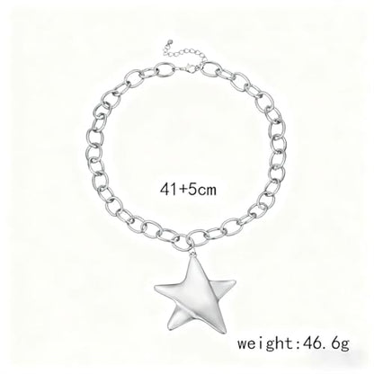 Sora Tuki Chunky Star Necklace for Women Trendy Big Statement Necklace Large Star Pendant Necklaces Thick Chain OT Toggle Necklaces Boho Chunky Jewelry - style: Style 2 - S