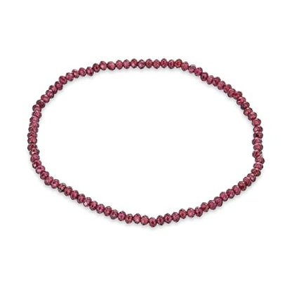 Natural Stones Mini Seed Bead Stretch Bracelet Stackable Strands (Set of 3) - color: Red Garnet