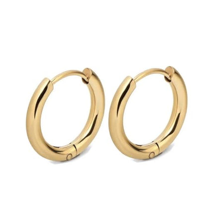 Cords Club Essential Huggie Hoops 10mm – 18K Gold PVD Plated, Waterproof & Tarnish-Proof, Hypoallergenic Jewelry for Women