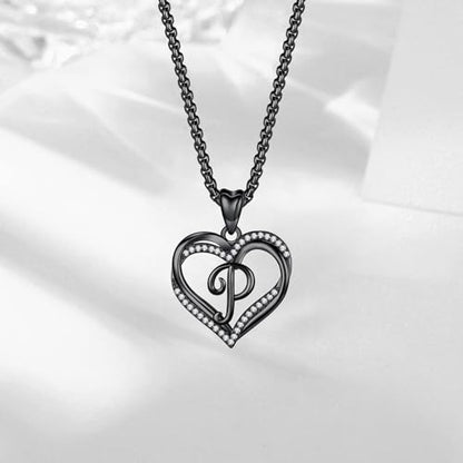 INFUSEU Unique Initial Necklaces for Women Girls Small Heart Letter Jewelry, Meaningful Personalized Gifts - style: P