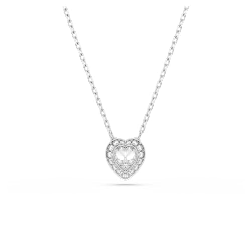 Swarovski Ariana Grande Collection, Clear Crystal & Pearls, Rhodium Finish, Necklaces, Earrings and Bracelets - color: Heart Pendant Necklace