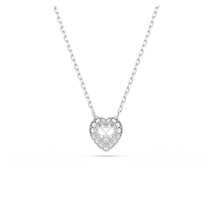Swarovski Ariana Grande Collection, Clear Crystal & Pearls, Rhodium Finish, Necklaces, Earrings and Bracelets - color: Heart Pendant Necklace