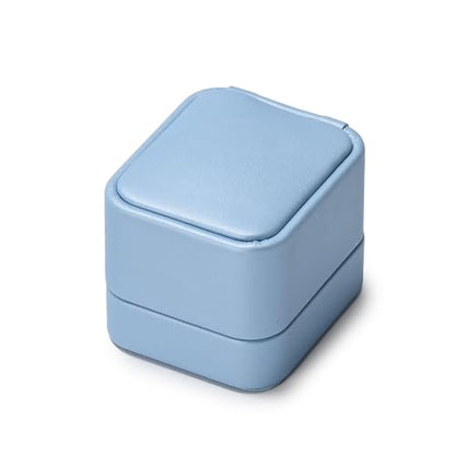 Oirlv Luxury Leather Jewelry Ring Box Engagement Ring Box Wedding Day Keepsake Case(Sky Blue) - color: Sky Blue, size: Ring Box
