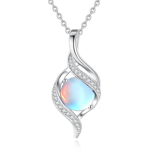 FANCIME Birthstone Necklace for Women Jewelry Gift for Her | Infinity Love Pendant Sterling Silver, Birthday Gift for Women, Adjustable 16+2" - color: 06 - Created Moonstone