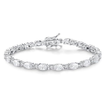 FANCIME Glamour Radiance Sterling Silver Birthstone Tennis Bracelets 7" | Charm Fine Jewelry Birthday Gifts for Women - color: Cubic Zirconia