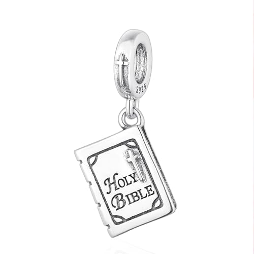 LaMenars 925 Sterling Silver Charms for Pandora Bracelets & Necklaces | Bead Charms Birthday Holiday Jewelry Gifts For Women - color: Holy Beble Cross Dangle