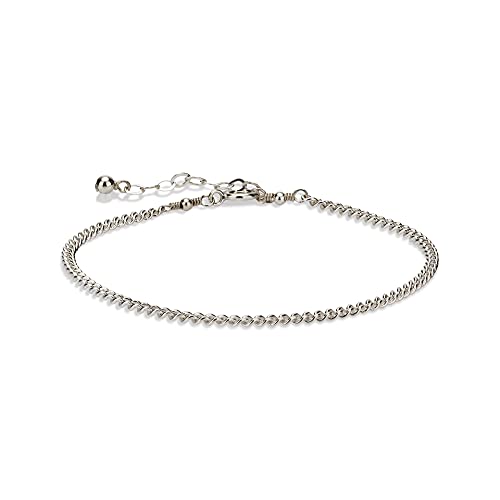 Stacking Bracelet Silver, Minimalist Simple Gourmet Satellite Rectangles Lace Heart Chain Bracelets, 925 Sterling Arm Jewelry for Women, Length 6.5-7.5 Inches - style: Gourmet Chain