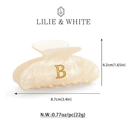 LILIE&WHITE Acrylic Letter Hair Clips For Women Stylish B Monogram | Alphabet Hair Clip Fashion Glitter Claw Clip Elegant And Durable Hair Accessory Large Hair Clips B - color: HC22539B