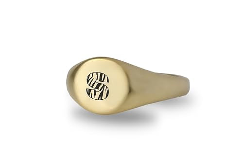 Custom Pattern Letter Signet Ring - Engraved Name Personalized Initials Gift For Her