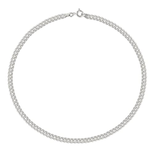 Savlano 925 Sterling Silver Solid Italian Figaro, Rope,Herringbone, Curb, Ball Bead, Snake, Mariner Chain Anklet for Women, Comes in 0.8mm - 5mm With Gift Box - style: Curb 1.8mm