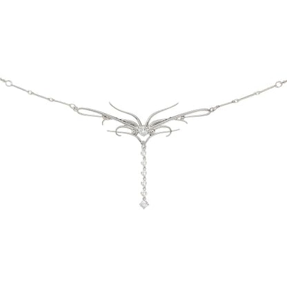 Gold Dripping Butterfly CZ Waist Chain for Low-Rise Y2K, Adjustable Silver 18K Elegant Dripping Butterfly Pendant Chain Belt, Festival Rave Accessories Fit Dresses Jeans