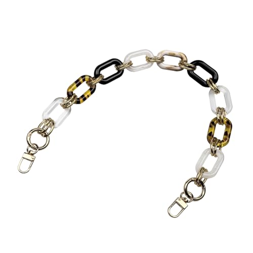 Acrylic Resin Chain for Purse,Handbag Decoration Chain Strap,Bag Accessories Chain Charms - color: Oval/Gold Black Clear