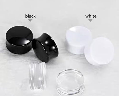 6G-26mm Acrylic Plastic Ear Gauges Tunnels Stretching Kit Double Flared Plugs Tunnels Expanders Stretcher Saddle Gauges Earrings for Men Women Black White Clear - color: White 6G-26mm