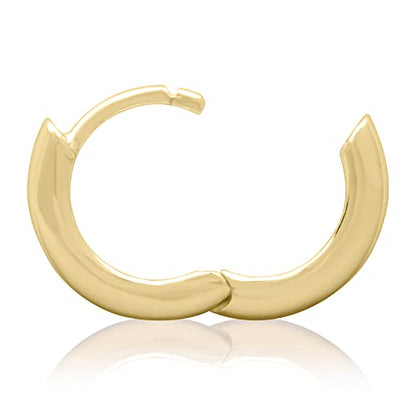 14K Gold Plated Sterling Silver Enamel Color Huggie Hoop Earrings for Women – Wide Range of Vibrant Color Options Available - color: Gold