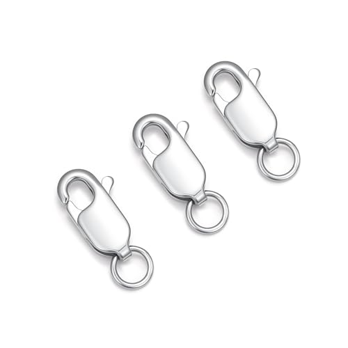 925 Sterling Silver Lobster Clasp for DIY Necklace Bracelet Jewelry Making, Double Spring Clasp with Closed Jump Rings, Necklace Extender Clasp Connector Bracelet Extension (Style 9) - style: Style 9