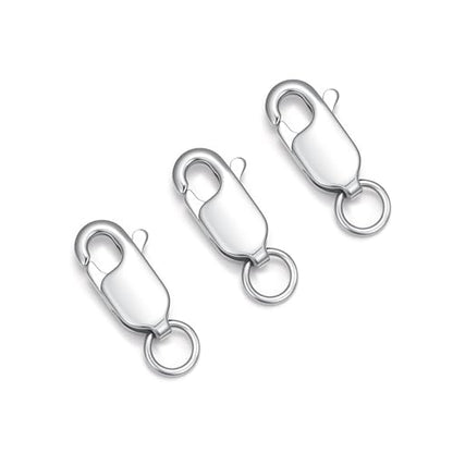 925 Sterling Silver Lobster Clasp for DIY Necklace Bracelet Jewelry Making, Double Spring Clasp with Closed Jump Rings, Necklace Extender Clasp Connector Bracelet Extension (Style 9) - style: Style 9