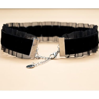 Women's Black Velvet Lace Letter Choker Collar for Halloween, 15-inch | Made of Velvet Lace Ribbon and Silver Letter Charms, Lobster-claw Closure, Daily Gothic Style, Avoid Water & Perfume - color: PUPPY