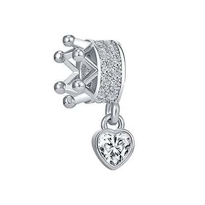 Bow Royal Crown Married Couple Wine Bottle Lock Key Arrow Heart Dangle Charm Bead for Pandora Bracelet … - style: Fairytale Crown