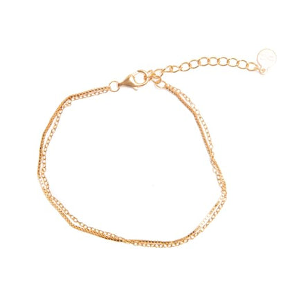 Timeless 18K Gold Vermeil Bracelet for Women, Hypoallergenic Nickel-Free Charm, Durable Everyday Jewelry Gift Tarnish-Resistant - style: Gold Duo Bracelet