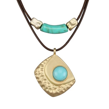 Chunky Pendant Necklace for Women Vintage Boho Necklaces Choker Layered Statement Necklaces Bohemian Jewlery Gifts - style: Boho Style Pendant Necklace