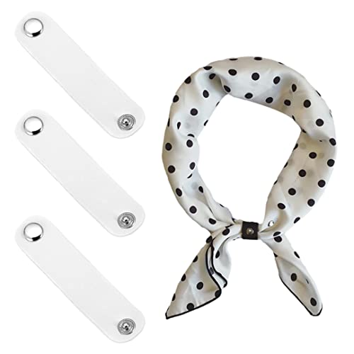 5 Pcs Leather Scarf Clasp Clips Bandana Ring Buckle Multipurpose Luggage Tags Name Label Clothing Accessories - color: White