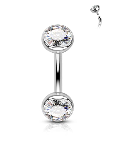 Cute Titanium Rook Earrings 16g Silver Surgical Steel Rook Piercing Jewelry 6mm 8mm Eyebrow Rings Eyebrow Barbell Threaded Dainty Rook Bar Nickel Free - size: 6mm