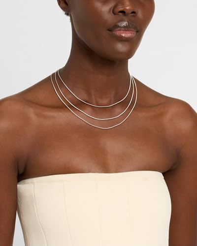 Gold & Silver Layered Chain Necklaces for Women Men,Stackable Dainty Figaro Cuban Paperclip Snake Link Jewelry Set