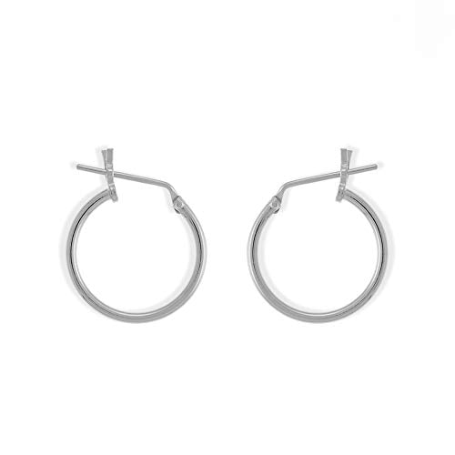 Boma Jewelry Sterling Silver Classic Snap Down Closure Tube Hoop Earrings - size: 0.5 inches