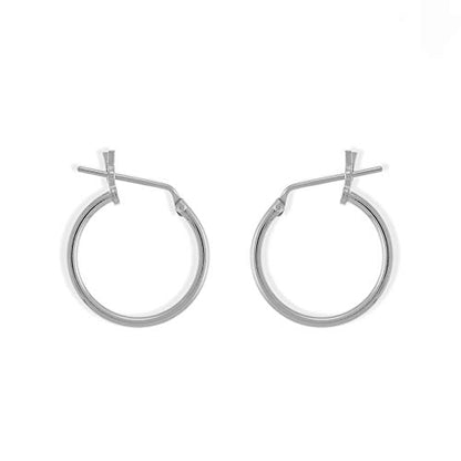 Boma Jewelry Sterling Silver Classic Snap Down Closure Tube Hoop Earrings - size: 0.5 inches