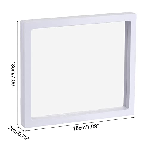 MECCANIXITY Floating Frame Display Holder Stand 3D Jewelry Display Box 7.09 x 7.09 x 0.79 inch White for Ring Necklace Bracelet Earring Pack of 2 - color: White, size: 7.09 x 7.09 x 0.79 inch