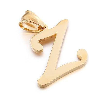Initial Charms Gold Initial Pendant 14k Gold Letter Charm Name Pendant for Women and Men - style: Z