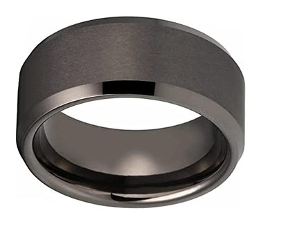 CROWNAL 3mm 5mm 7mm 9mm Tungsten Rings for Men Women Black/Silver/Gunmetal/Gold Beveled Polished Edges Matte Finish Comfort Fit 4-17 - color: Gunmetal 9mm