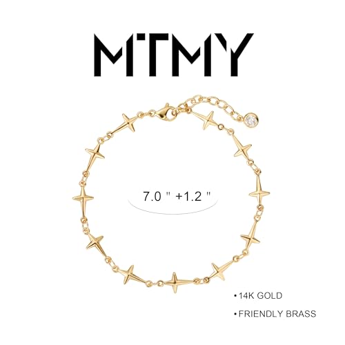 Gold Chain Bracelet for Women, 14K Gold Plated | Dainty Bracelets with Adjustable Chain, Trendy Jewelry Gift for Women - style: simple