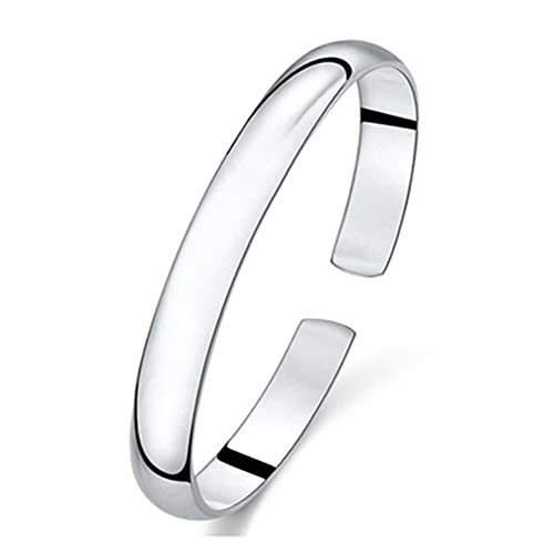 kelistom 925 Sterling Silver Bracelets for Women Teens, Love Heart Charm Chain Bracelet Bangle Fashion Jewelry Gifts - color: polished bangle